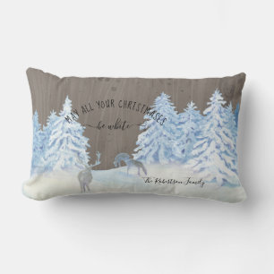 Jordbrukshus Wood Snowing White Julfamiljen Namn Lumbarkudde