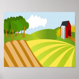 jordbruksmark teckning poster