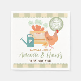 Jordbruksmarknaden lokalt Grown Gingham Pappersser Pappersservett