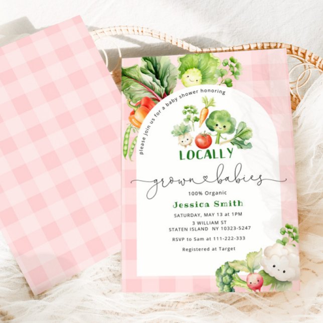 Jordbruksmarknaden Lokalt odlade flickor från späd Inbjudningar (Skapare uppladdad)