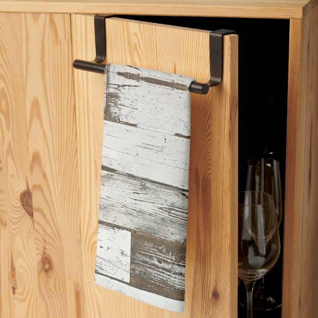 Jordbrukssäng grått-vit trälåda kökshandduk (Thirds Fold)