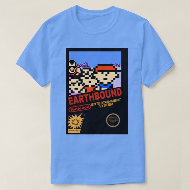 Jordbunden Retro-spelförsäkring T-skift T Shirt (Design framsida)