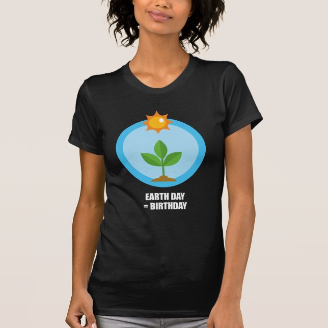 Jorddag = födelsedag tee shirt (Framsida)