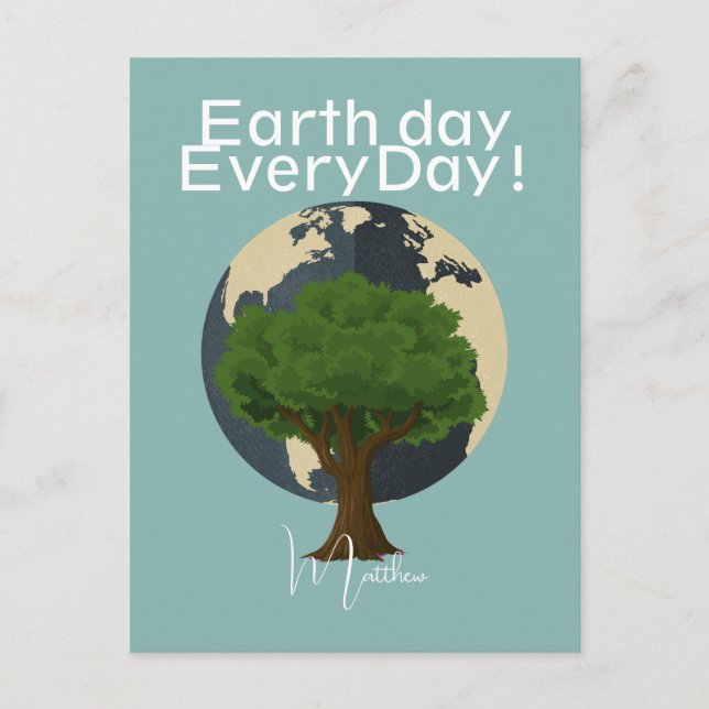jorddag varje dag, gå grön, Spara vår planet Vykort (Framsida)