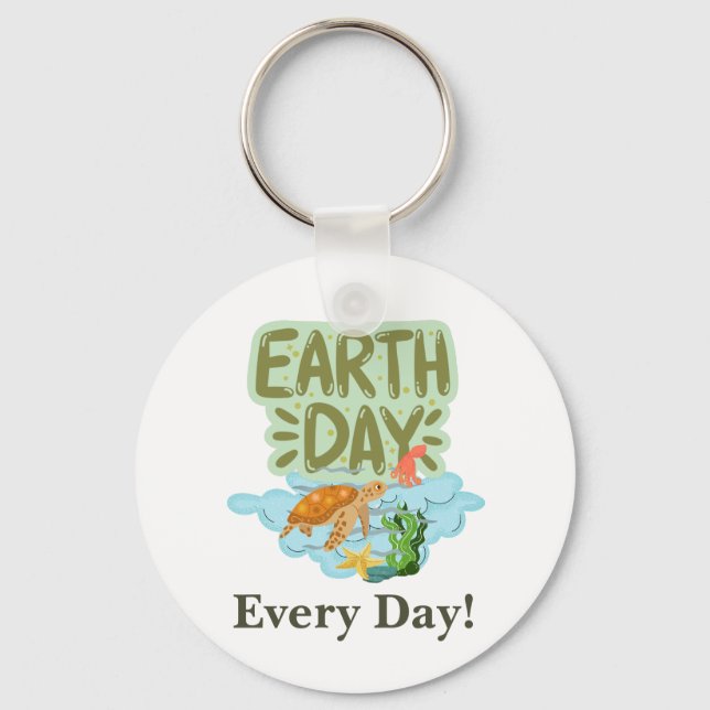 jorddag varje dag, gå grön, Spara vår planetspost Nyckelring (Framsida)