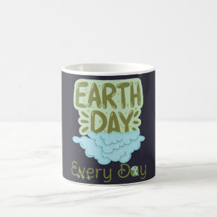 jorddag varje dag, kärlek, spara och jord kaffemugg