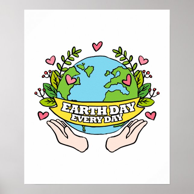 Jorddag varje dag Räddar planetet Poster (Framsidan)