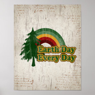 Jorddag varje dag, Retro regnbåge Poster