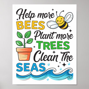 Jorddagen 2025 Spara bin Plant Träd Clean Seas Bo Poster