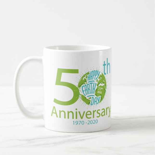 Jorddagen 50-årsdagen kaffemugg (Vänster)