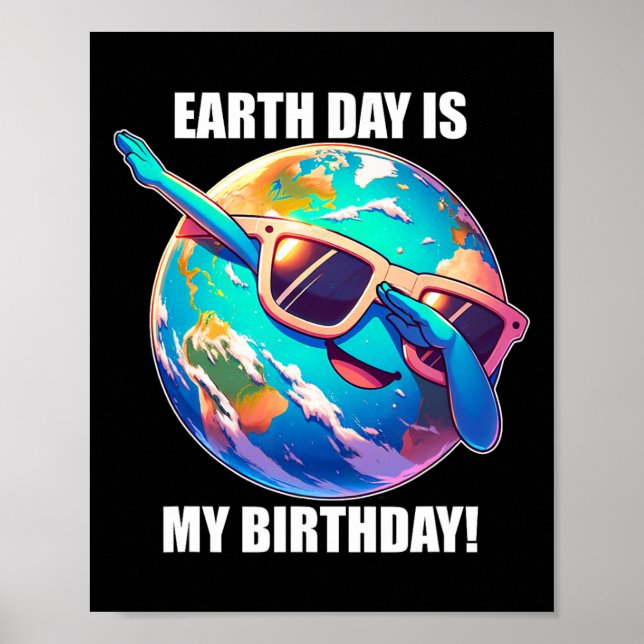Jorddagen är min födelsedag 22 april i Småbarn Poster (Framsidan)