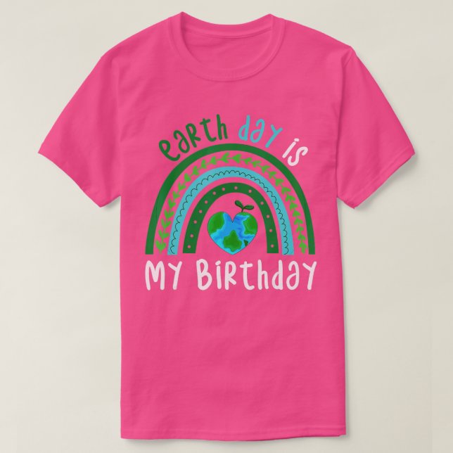 Jorddagen är min födelsedag Boho Rainbow Design Ea T Shirt (Design framsida)