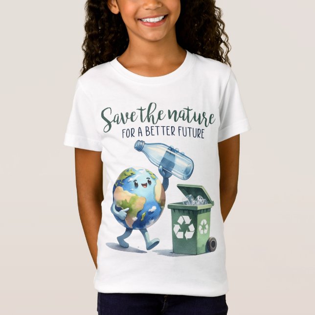 Jorddagen den 22 april Återvinnans Spara Miljön T Shirt (Framsida)