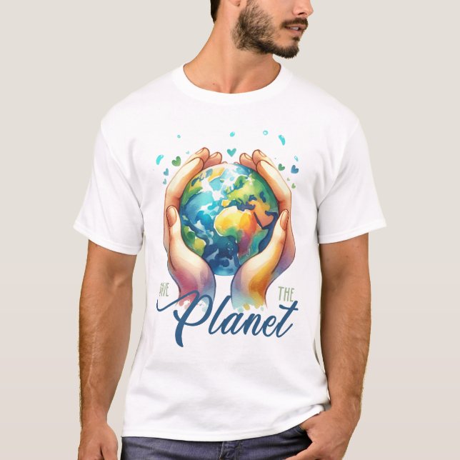 Jorddagen den 22 april Återvinnans Spara Miljön T Shirt (Framsida)
