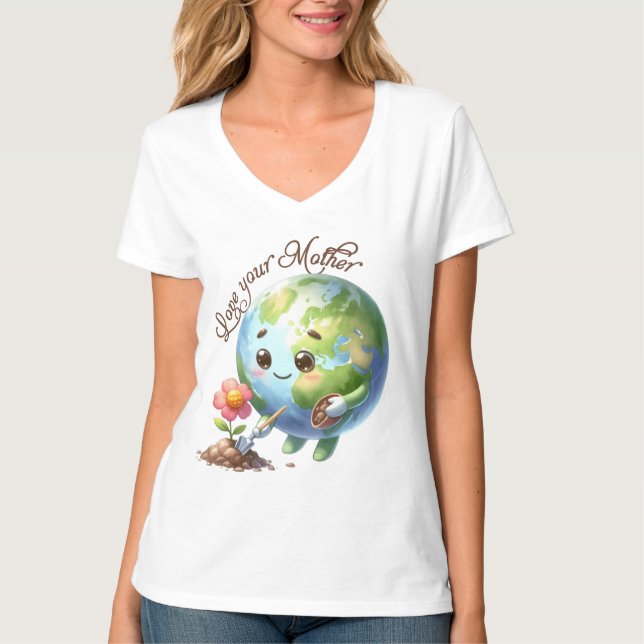 Jorddagen den 22 april Återvinnans Spara Miljön T Shirt (Framsida)