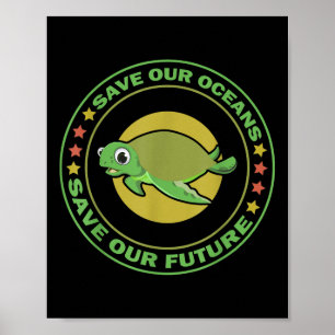 Jorddagen Djurs Höger Turtle Environmental Prote Poster