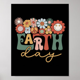 Jorddagen Groovy Flower Älskare Planet World Envir Poster