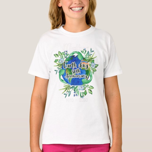 Jorddagen i lycklig Mor 2020 - 50-årsjubileum T Shirt (Framsida)