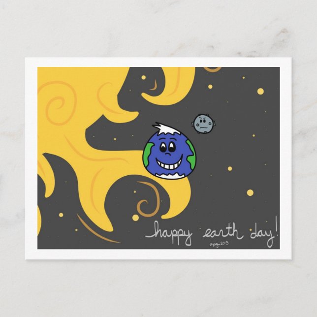 Jorddagen i lycklig - vykort (Framsida)