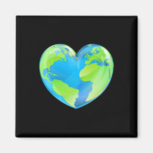 Jorddagen Kärlek Heart World Globe Magnet