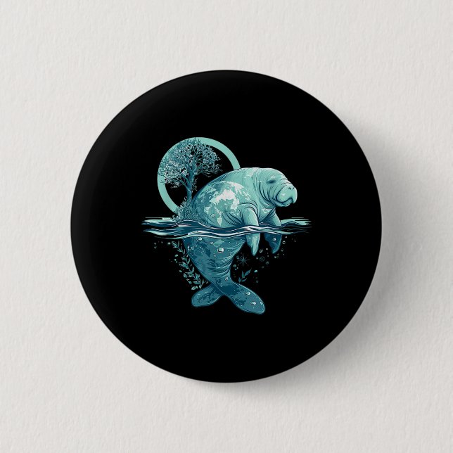 Jorddagen Manatee Earth Day Manatee Artwork Knapp (Framsida)
