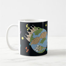 Jorddagen på det klassiska vita kaffet mugg
