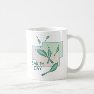 Jorddagen Pastel Eco Löv Grönt Fantasy 3D Art Kaffemugg