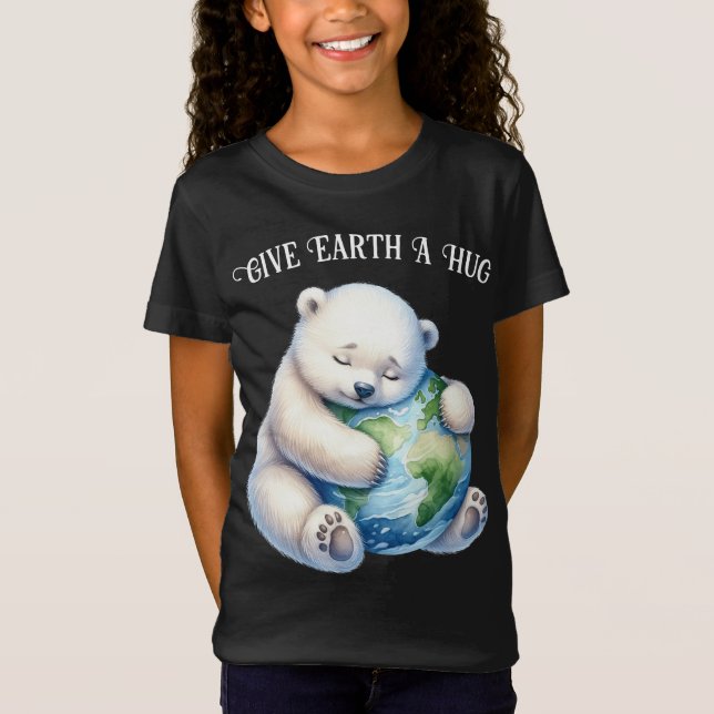 Jorddagen Polar Bear Ge Earth A Hug T Shirt (Framsida)