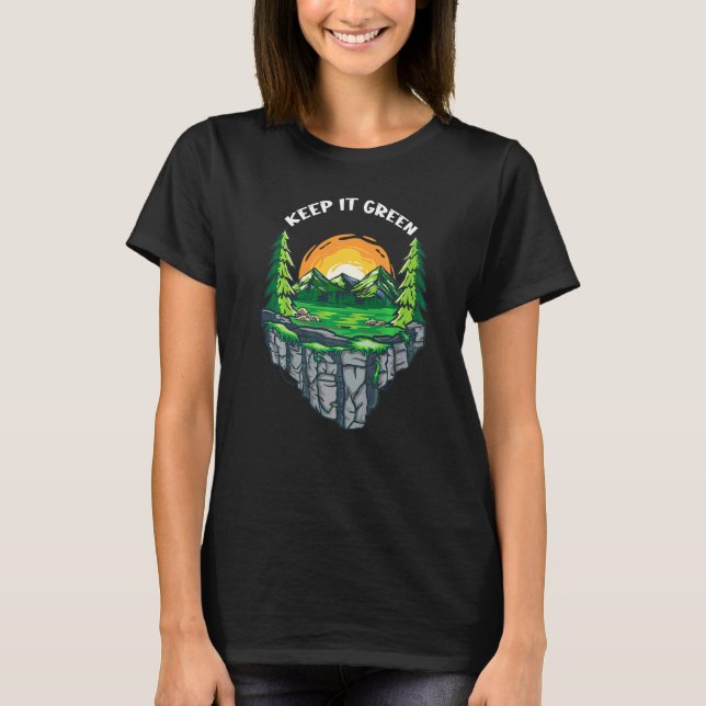 Jorddagen Spara vår planets Behålla IT Grönt T Shirt (Framsida)