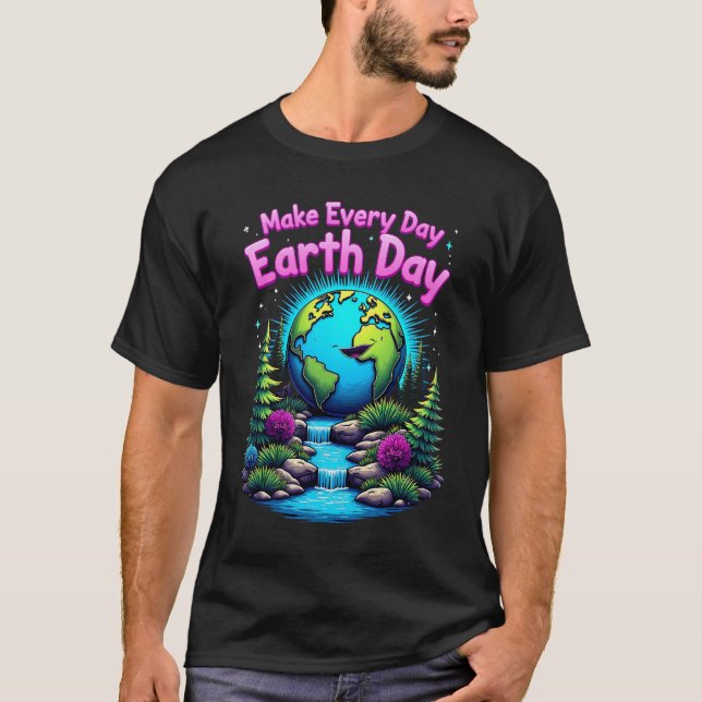 Jorddagen - Spara vår planets miljövänliga utformn T Shirt (Framsida)