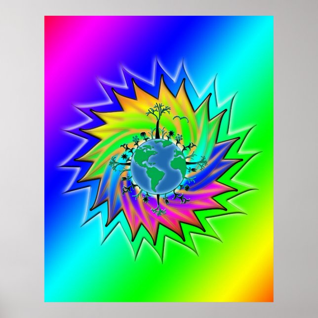 Jorddagen ~ Sunburst Poster (Framsidan)