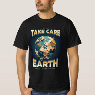Jorddagen Ta hand om vår jord, Globe Black T Shirt