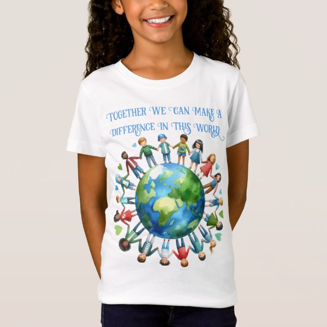 Jorddagen tillsammans kan vi göra skillnad t shirt (Framsida)
