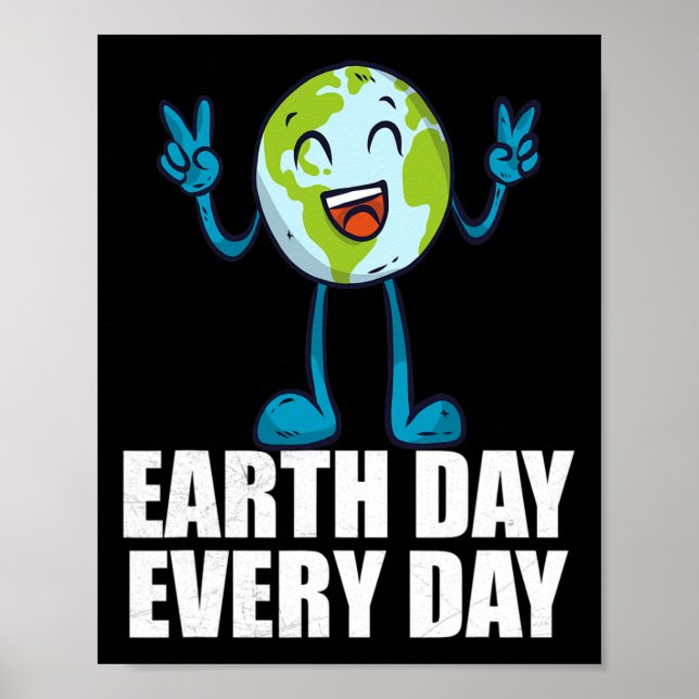 Jorddagen vardagshirt Earth Day För barn Studen Poster (Framsidan)