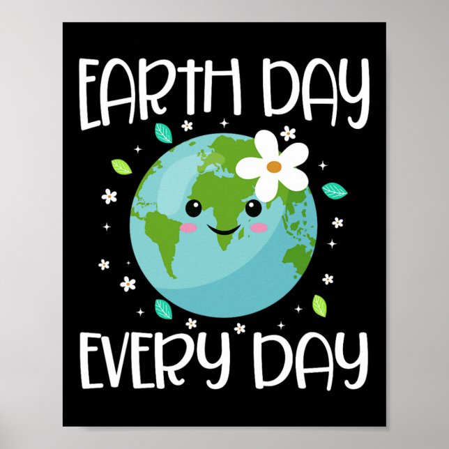 Jorddagen vardagshirt Earth Day För barn Studen Poster (Framsidan)