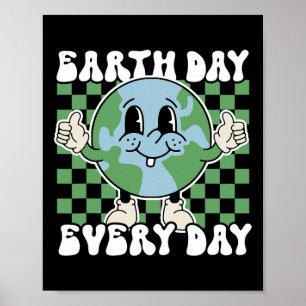 Jorddagen varje dag Groovy Retro 70:e jorddagen fö Poster