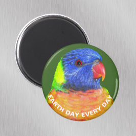 Jorddagen varje dag: Rainbow Lorikeet Parrot Photo Magnet