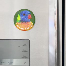 Jorddagen varje dag: Rainbow Lorikeet Parrot Photo Magnet