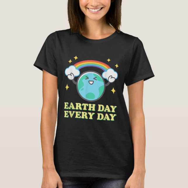 Jorddagen varje dag regnbåge G T Shirt (Framsida)