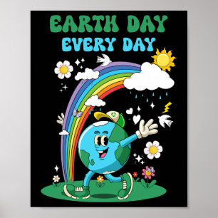 Jorddagen varje dag Sparan av regnbågsblommor Poster