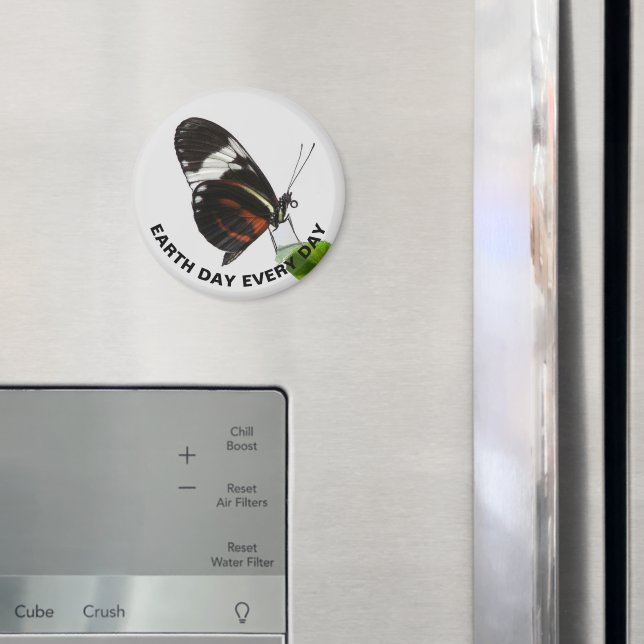 Jorddagen varje dag, tiger Longwing Butterfly Phot Magnet (In Situ (Fridge))