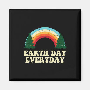 Jorddagen varje dag Träd Rainbow Retro Environment Magnet