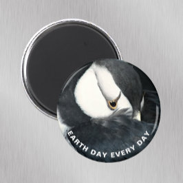 Jorddagen varje dag, varje dag, hornerat pufffoto magnet