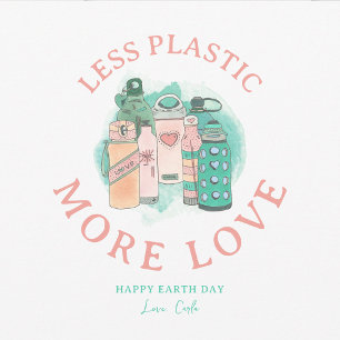 Jorddagen Vattenflaskor Julkort