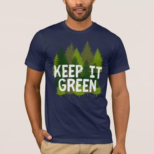 Jorddags Behålla den Grönten Respektera träd T Shirt (Framsida)