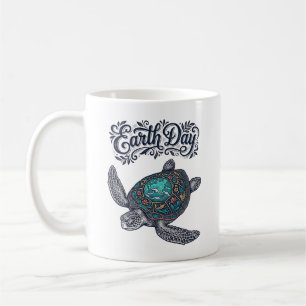 Jorddags T-shirt Design med gammaldags gravyr av h Kaffemugg