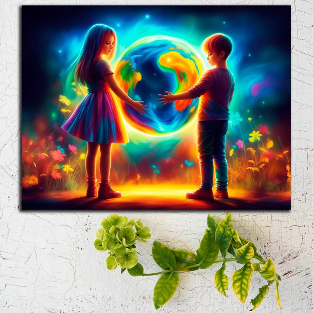 Jorddagsbarn Världshälsomiljön Vykort (Skapare uppladdad)