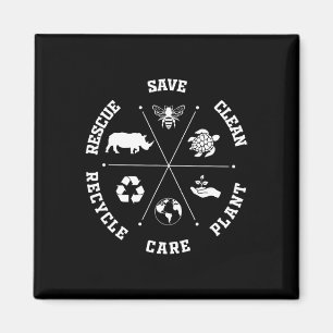 Jorddagsbens Spara Rädding Animals Återvinna Plast Magnet