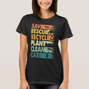Jorddagsbens Spara Rädding Animals Återvinna Plast T Shirt