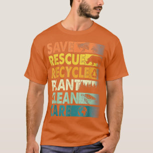 Jorddagsbens Spara Rädding Animals Återvinna Plast T Shirt
